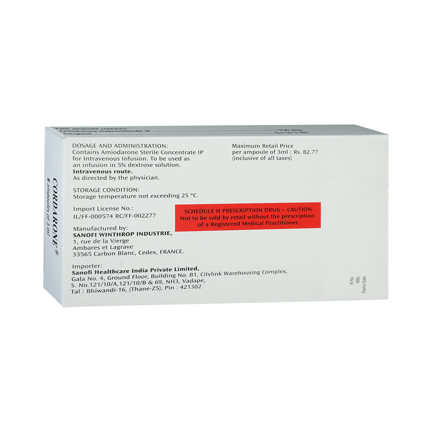 Cordarone Injection 3ml - Image 3