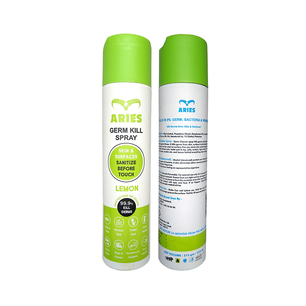 Aries Germ Kill Spray (310ml Each) Lemon - Image 2