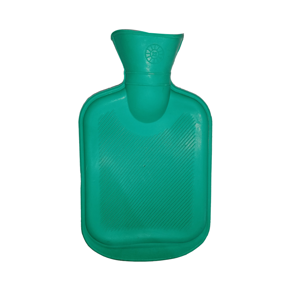 Mycure One Side Ribbed Rubber Hot Water Bag for  Pain Relief & Massager Green