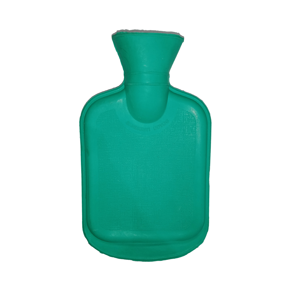 Mycure One Side Ribbed Rubber Hot Water Bag for  Pain Relief & Massager Green - Image 2