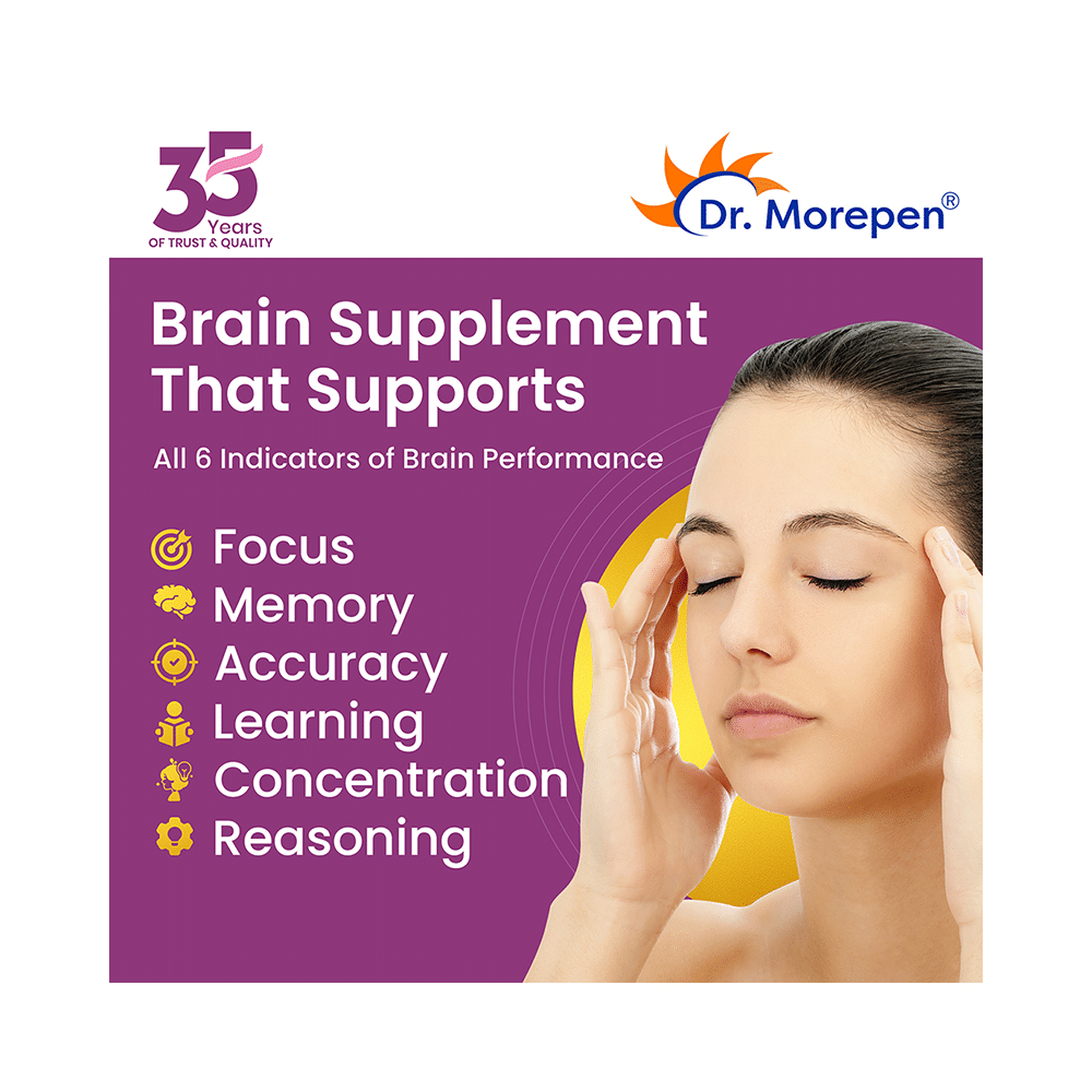 Dr. Morepen Memory Booster | With Gingko & Brahmi for Focus, Memory & Mood | Tablet - Image 5