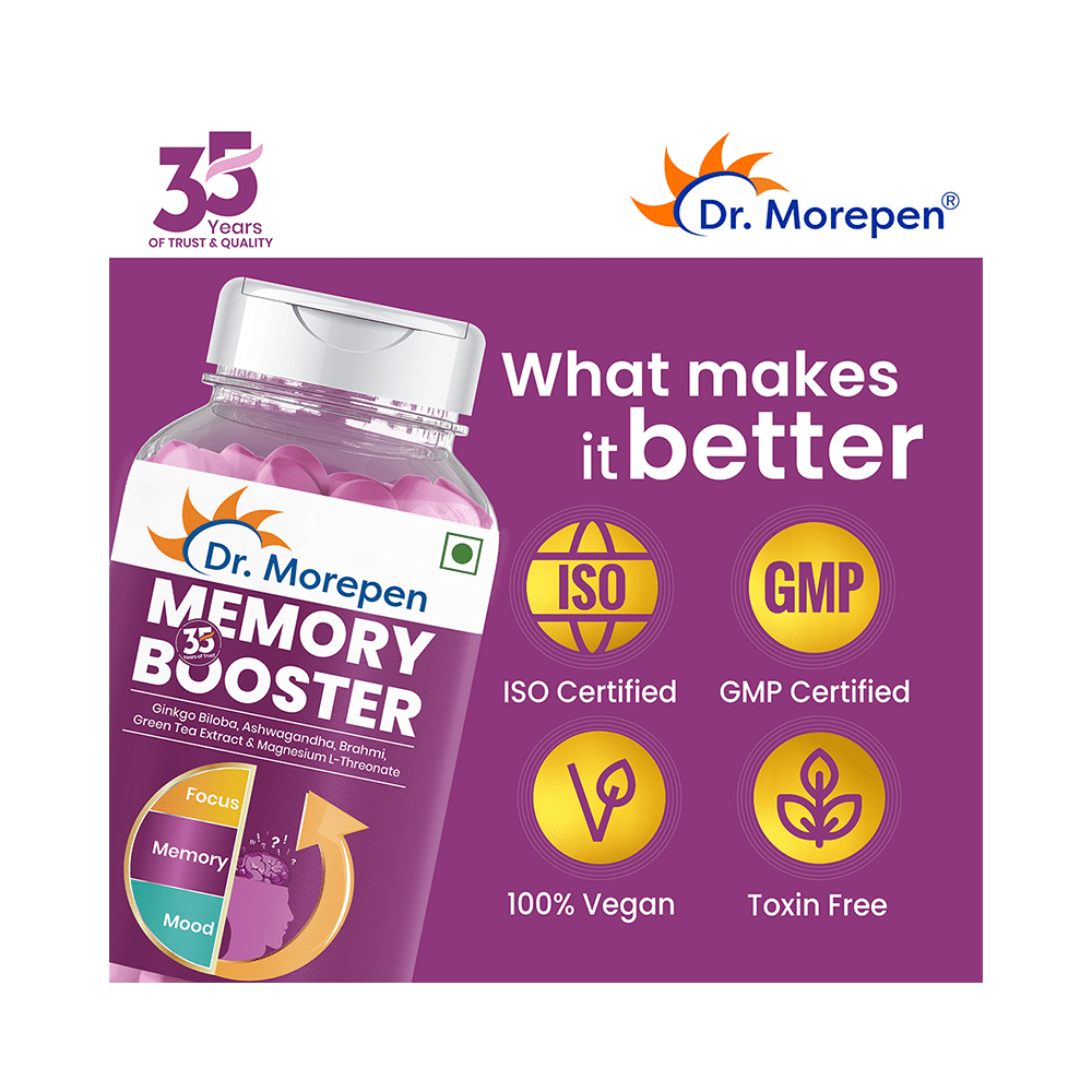Dr. Morepen Memory Booster | With Gingko & Brahmi for Focus, Memory & Mood | Tablet - Image 8