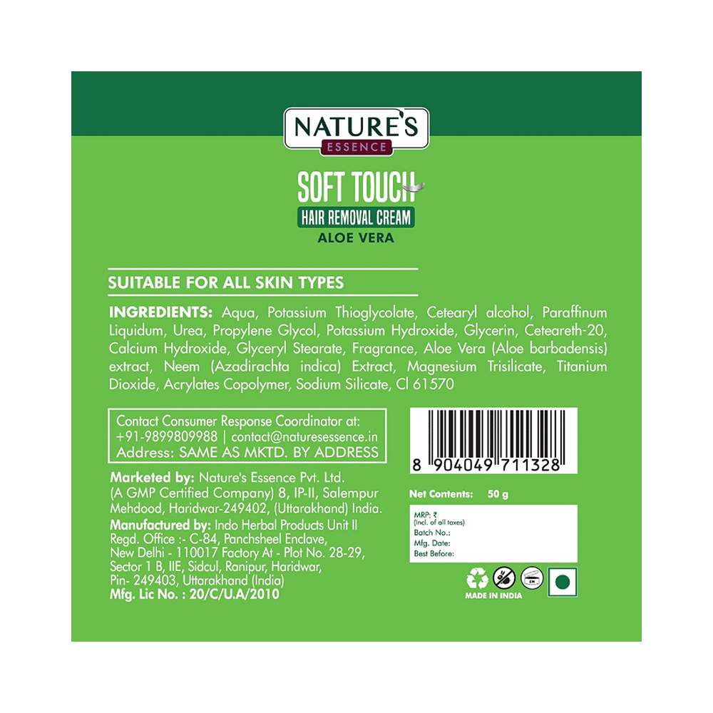 Nature's Essence Soft Touch Hair Removal Cream Aloe Vera - Image 2
