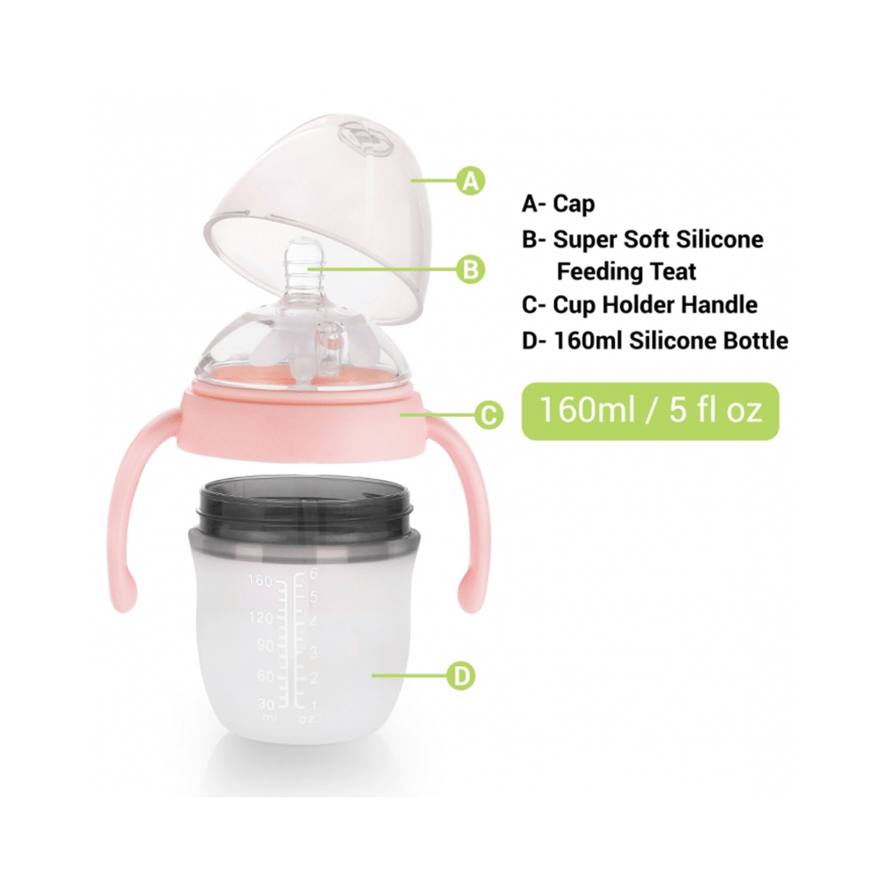 R for Rabbit First Feed Silicon Feeding Bottle Pink - Image 2