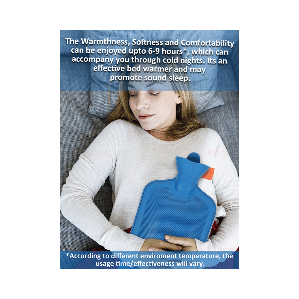 Dr. Korpet Hot Water Bottle, Hot Water Bag for Pain Relief and Cramps Bag Blue - Image 6