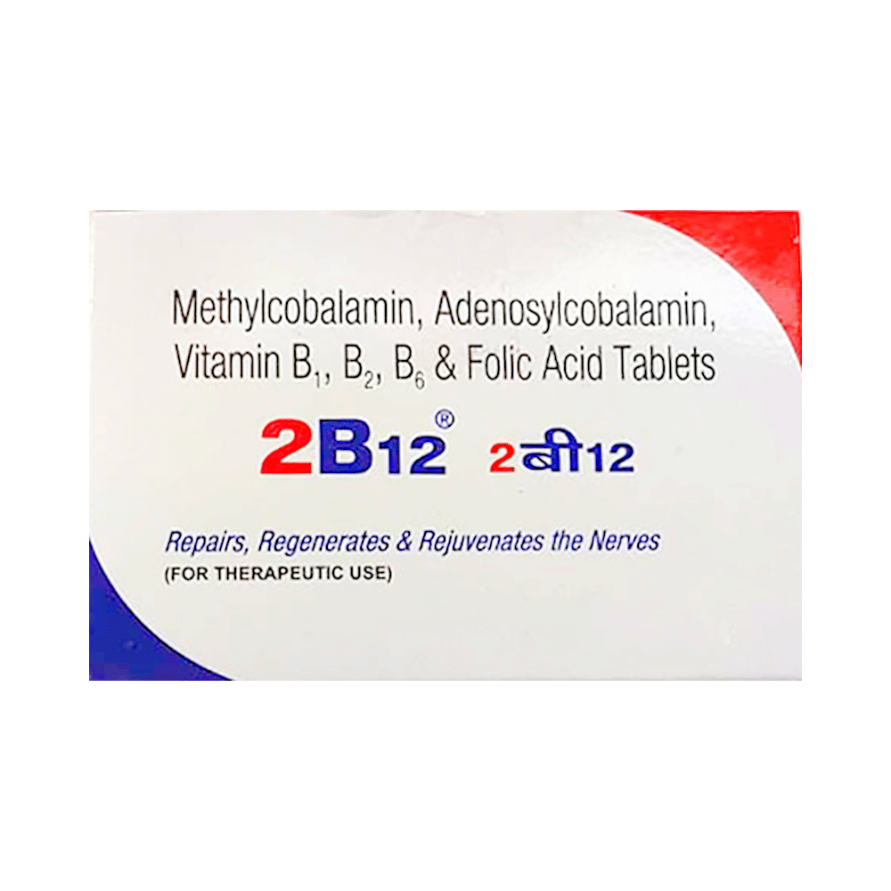 2 B12 Tablet with Methylcobalamin & Folic Acid - Image 1