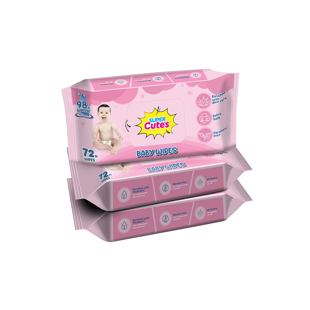 Super Cute's Baby Wipes (72 Each) - Image 1