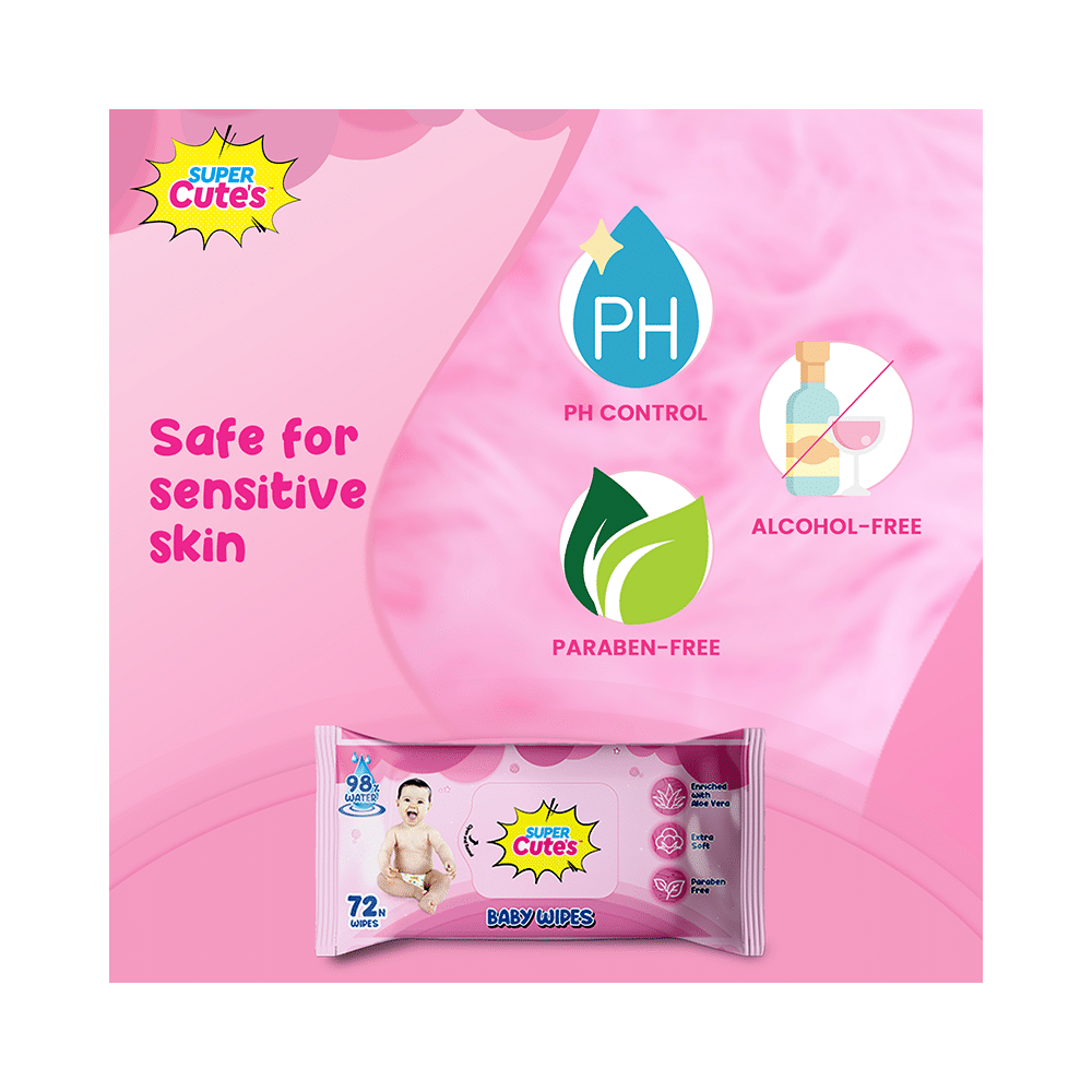 Super Cute's Baby Wipes (72 Each) - Image 3