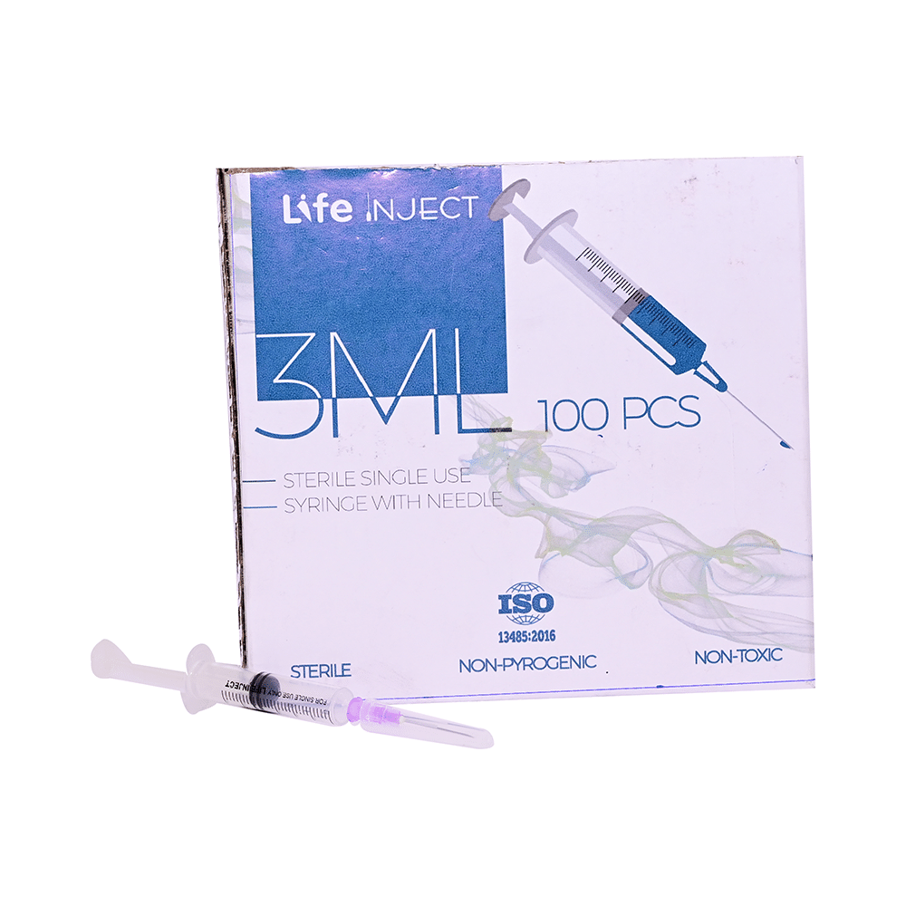 Life Inject 3ML Sterile Single Use Syringe with Needle - Image 3