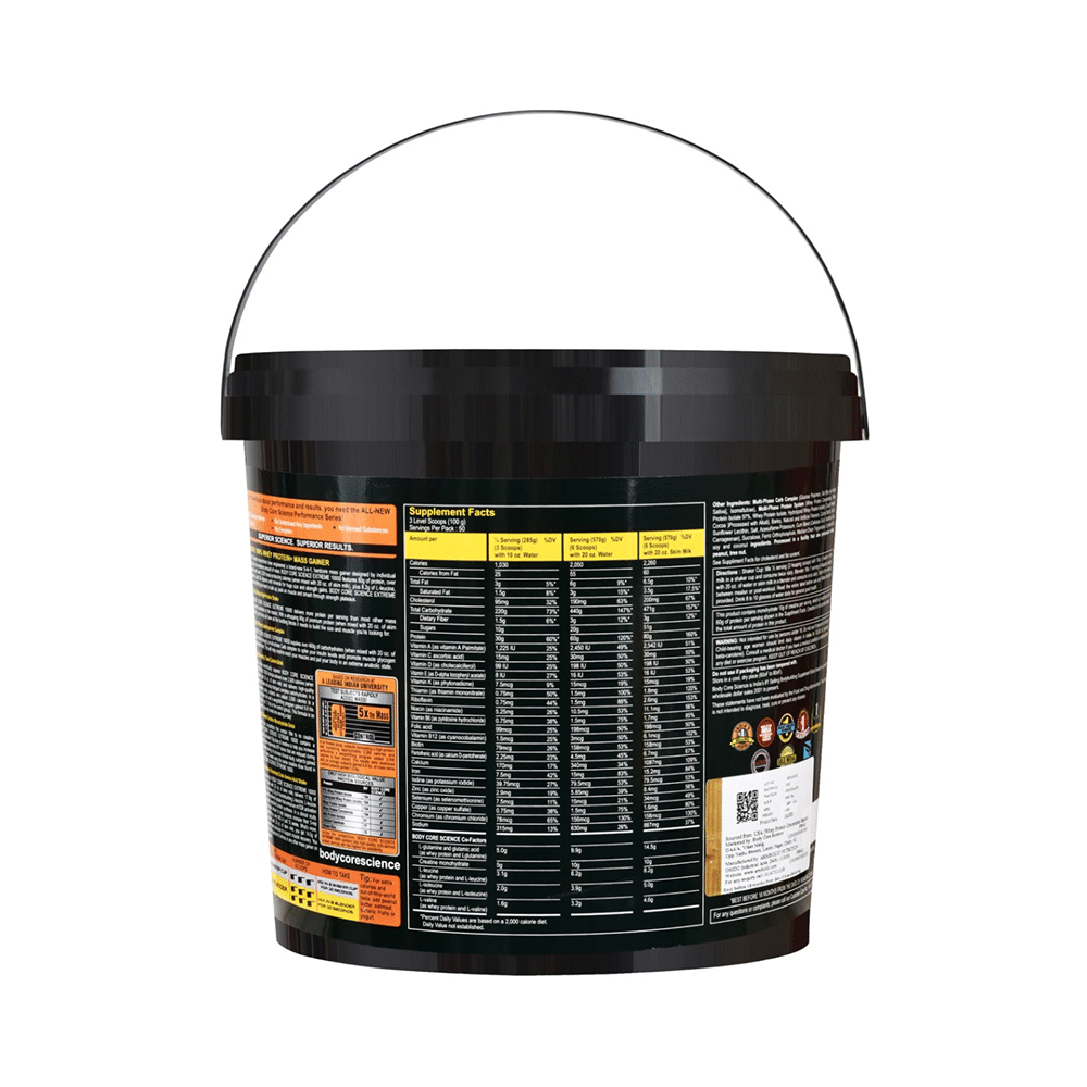 Body Core Science 3 BCS Extreme 10000 Whey Protein Mass Gainer Powder Strawberry - Image 2