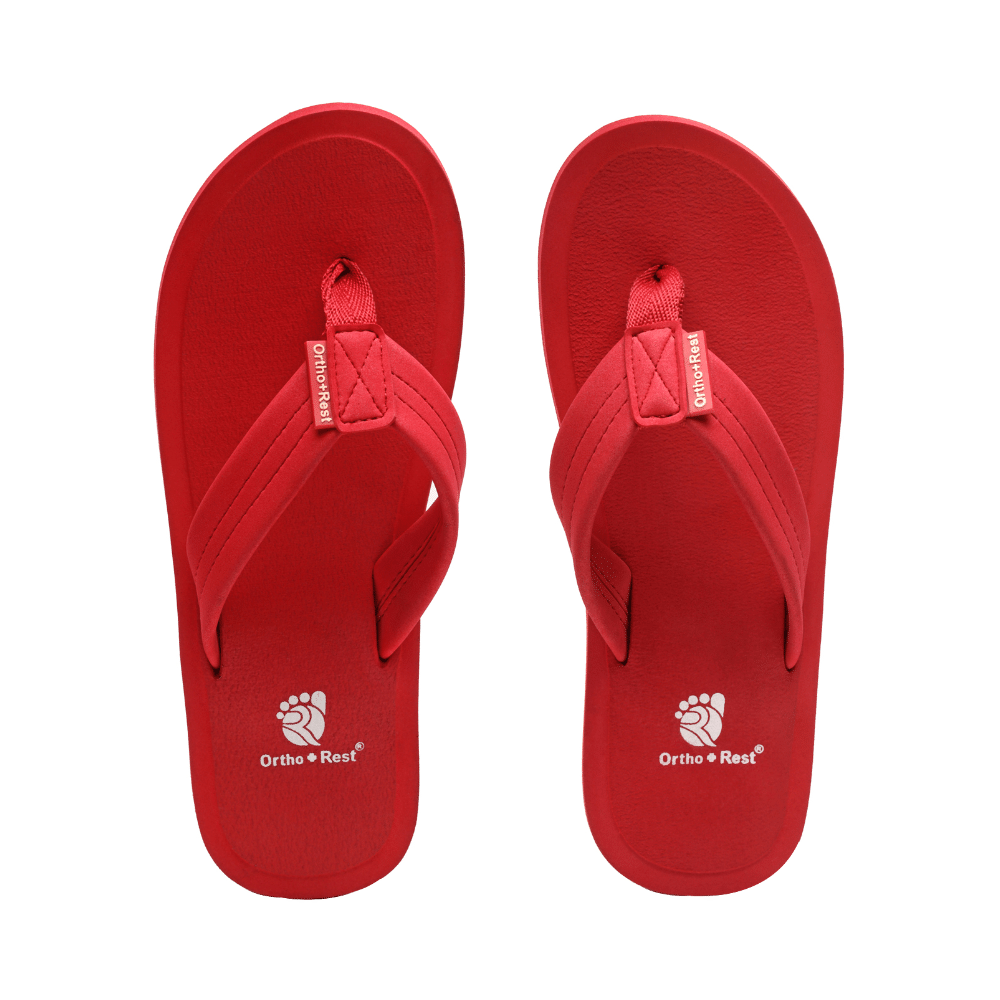Ortho + Rest M557 Soft and Comfortable Flip Flop for Men Red 7 - Image 2