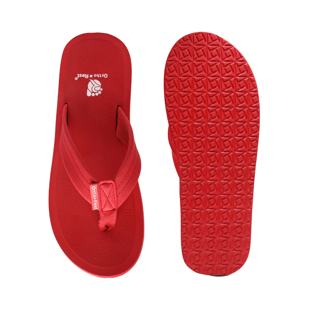 Ortho + Rest M557 Soft and Comfortable Flip Flop for Men Red 7 - Image 7