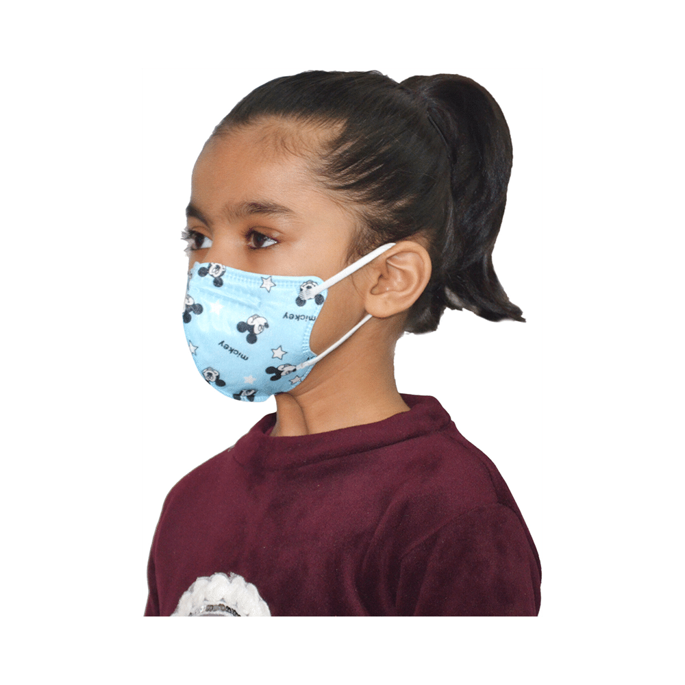 Advind Healthcare Smog Guard N95 Kids Mask without Valve for 4-12 Years Blue Mickey Mouse Design & Truck Print Design - Image 5