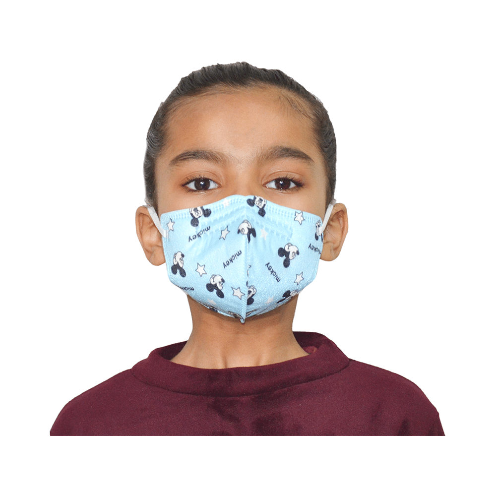Advind Healthcare Smog Guard N95 Kids Mask without Valve for 4-12 Years Blue Mickey Mouse Design & Truck Print Design - Image 11