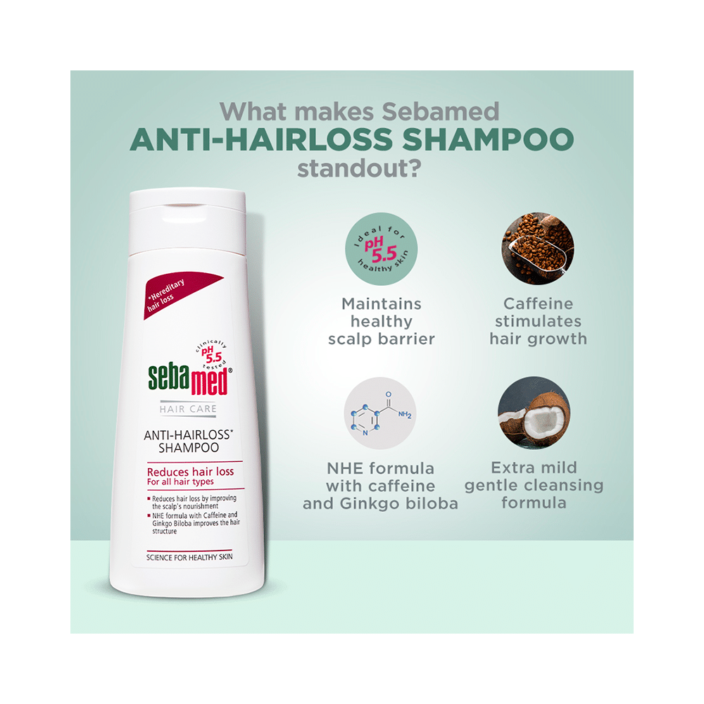 Sebamed Anti-Hairloss Shampoo with Caffeine & Ginko Biloba for Hair Care | For All Hair Types - Image 7