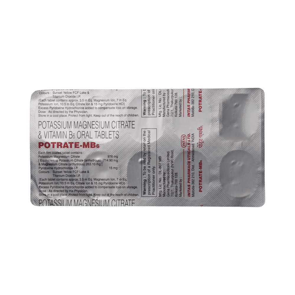 Potrate-MB6 Tablet with Potassium Magnesium Citrate & Vitamin B6 - Image 5