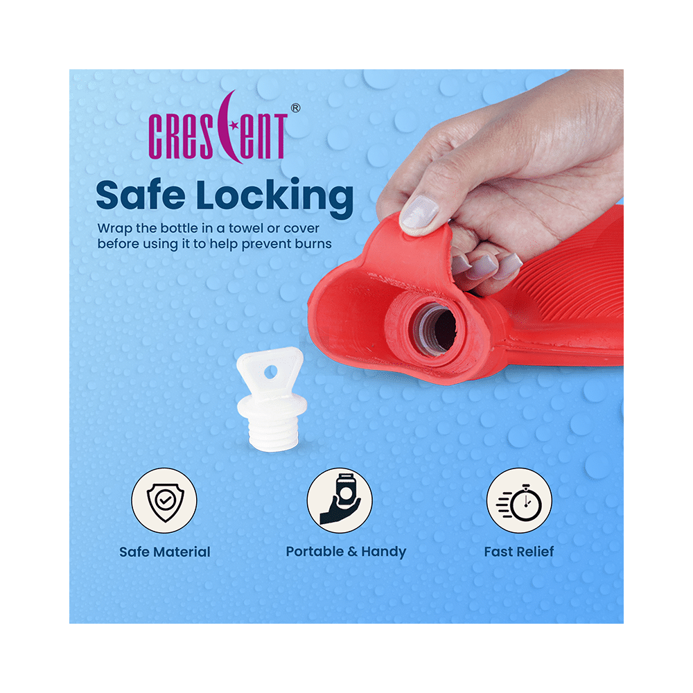 Crescent Non-Electric Rubber Hot Water Bag Red - Image 5