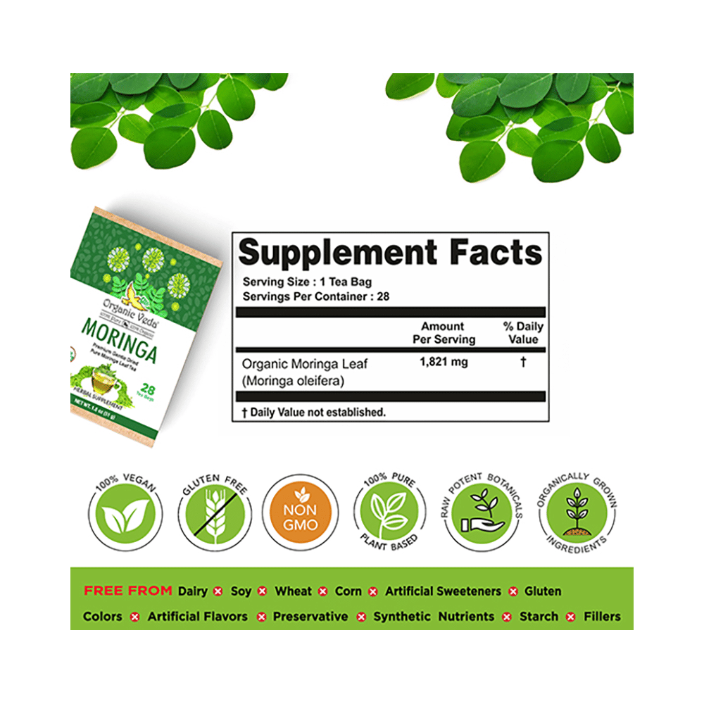 Organic Veda Moringa Tea (1.82gm Each) - Image 3