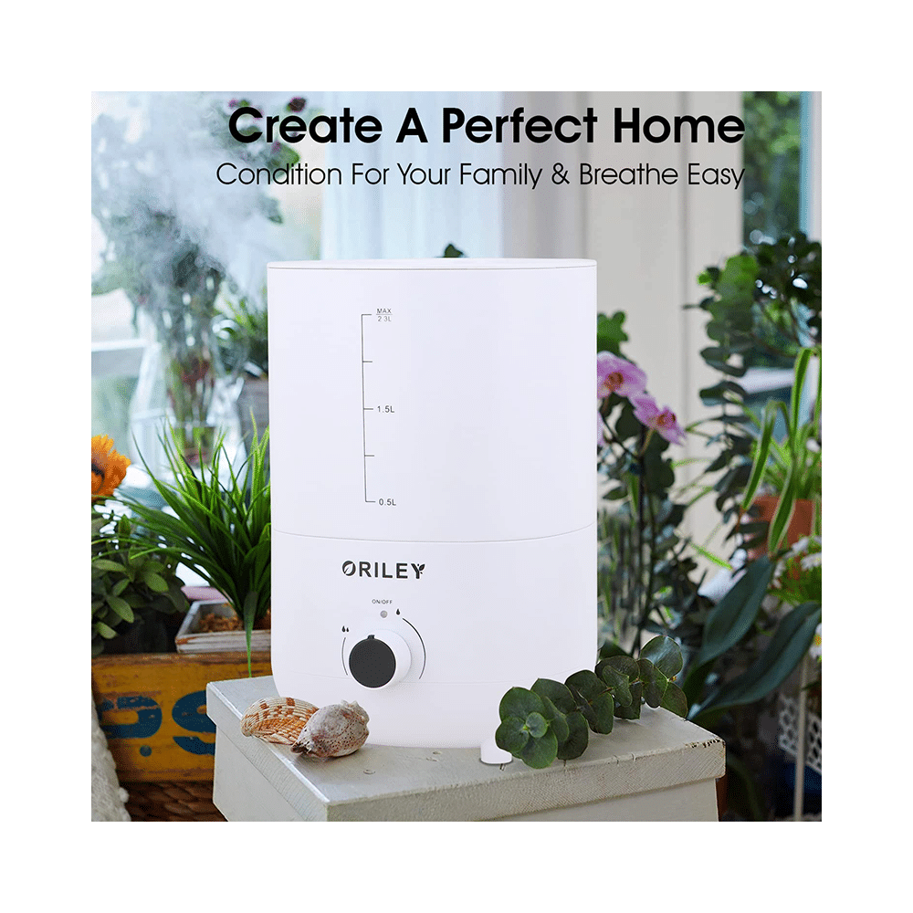 Oriley 2111B Ultrasonic Cool Mist Humidifier Manual Solid White - Image 2