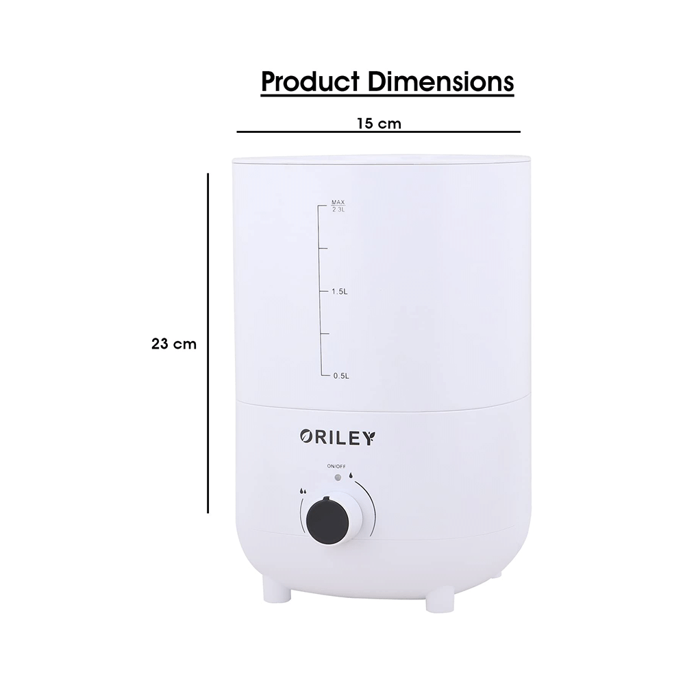 Oriley 2111B Ultrasonic Cool Mist Humidifier Manual Solid White - Image 6