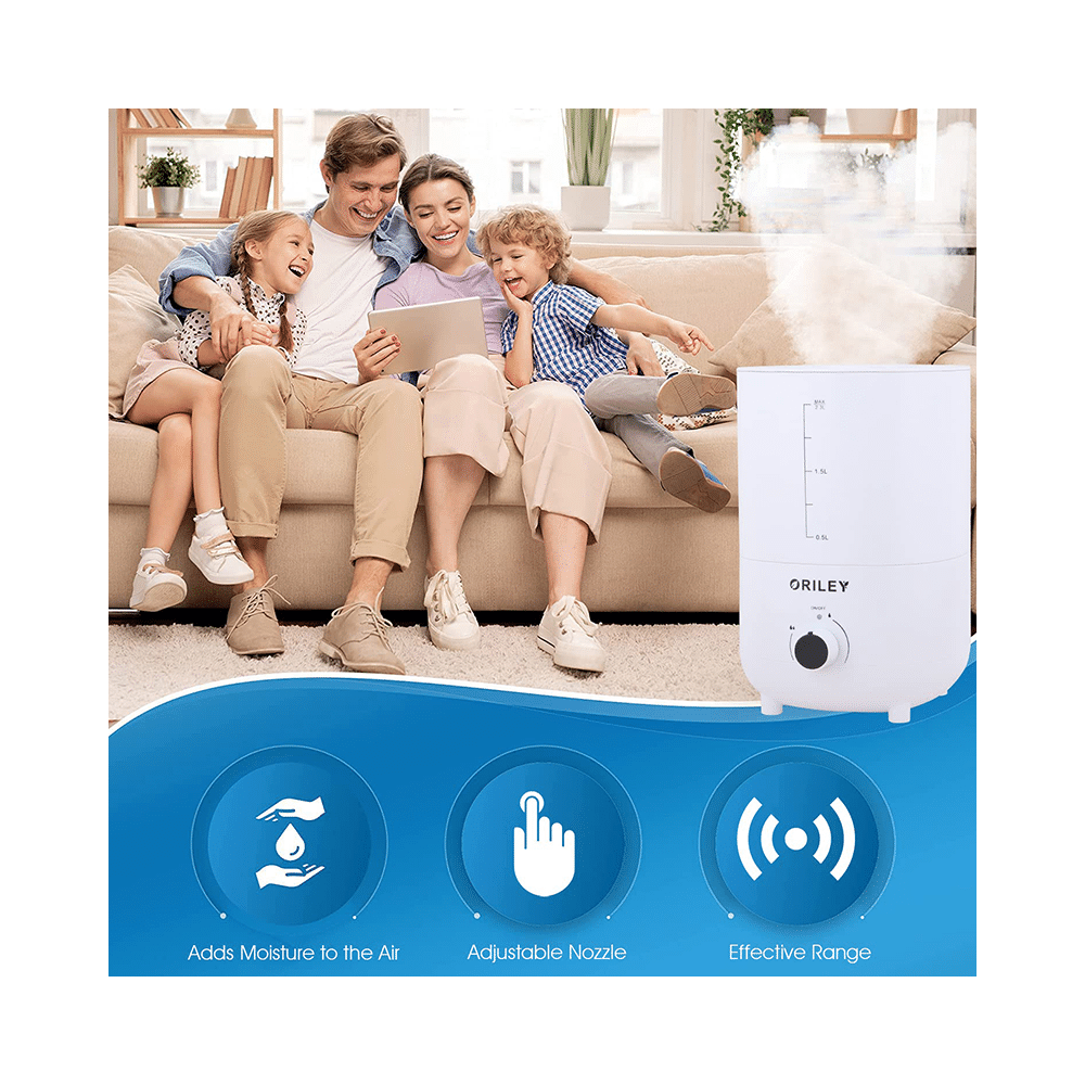 Oriley 2111B Ultrasonic Cool Mist Humidifier Manual Solid White - Image 4