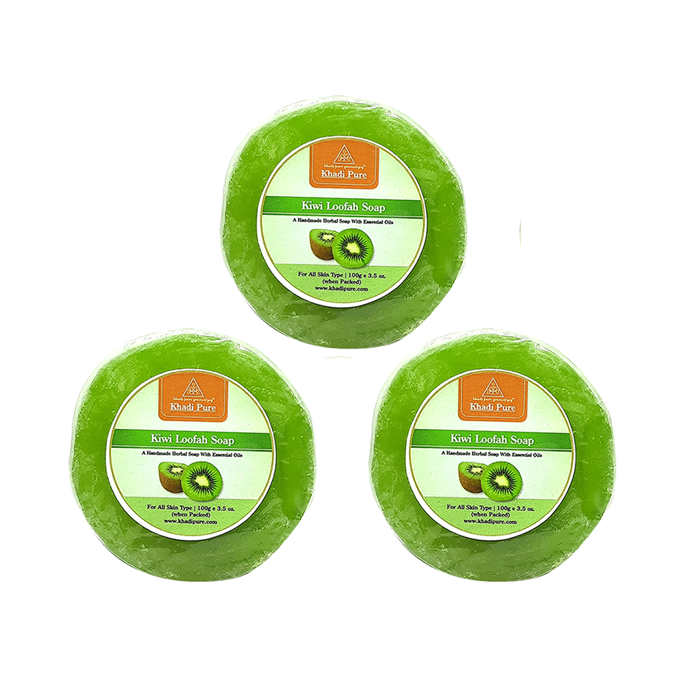 Khadi Pure Kiwi Loofah Soap (125gm Each)