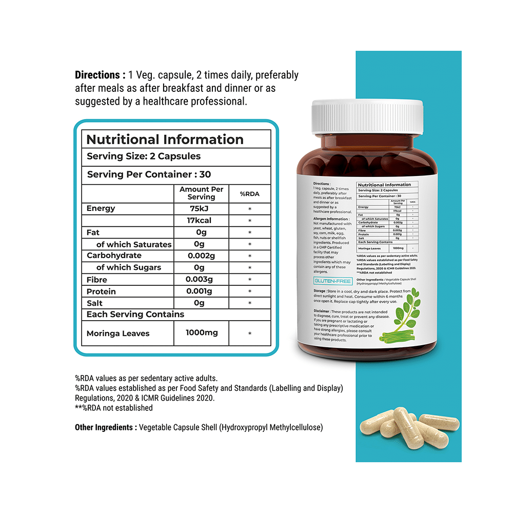 Biovitalia Organics Moringa 1000mg Capsule - Image 7