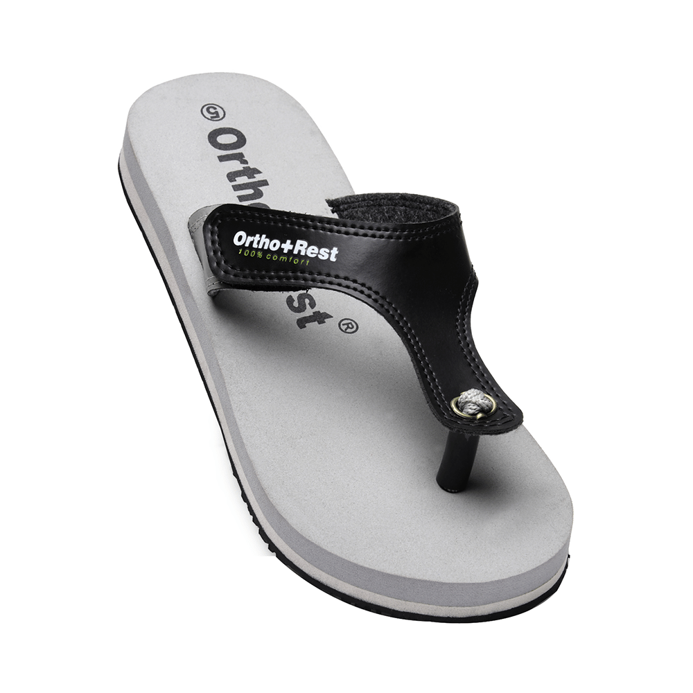 Ortho + Rest L700 Extra Soft Flip Flop Orthopedic Slippers for Women & Girls Grey 6 - Image 1