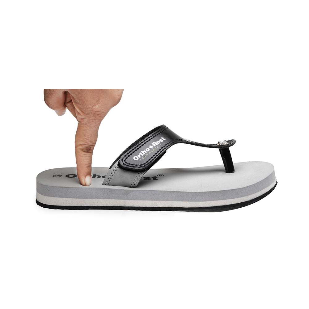 Ortho + Rest L700 Extra Soft Flip Flop Orthopedic Slippers for Women & Girls Grey 6 - Image 5