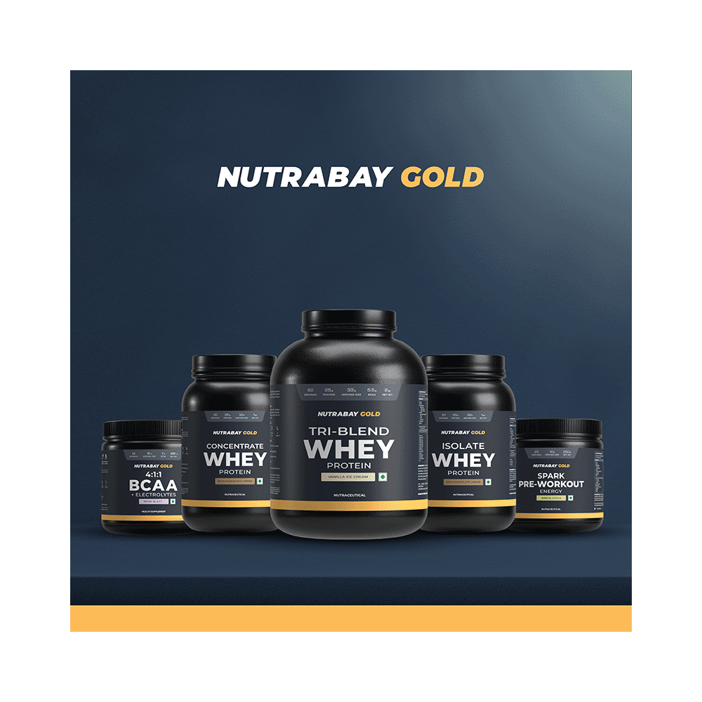 Nutrabay Gold Tri-Blend Whey Protein for Muscle Recovery & Immunity | No Added Sugar | Flavour Vanilla Icecream - Image 8