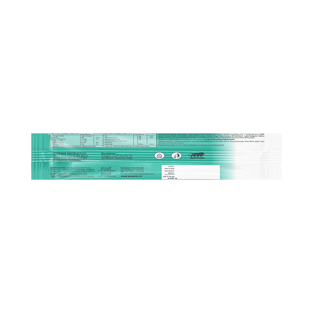 Proacto Plant Based Protein Snack Bar (40gm Each) - Image 4