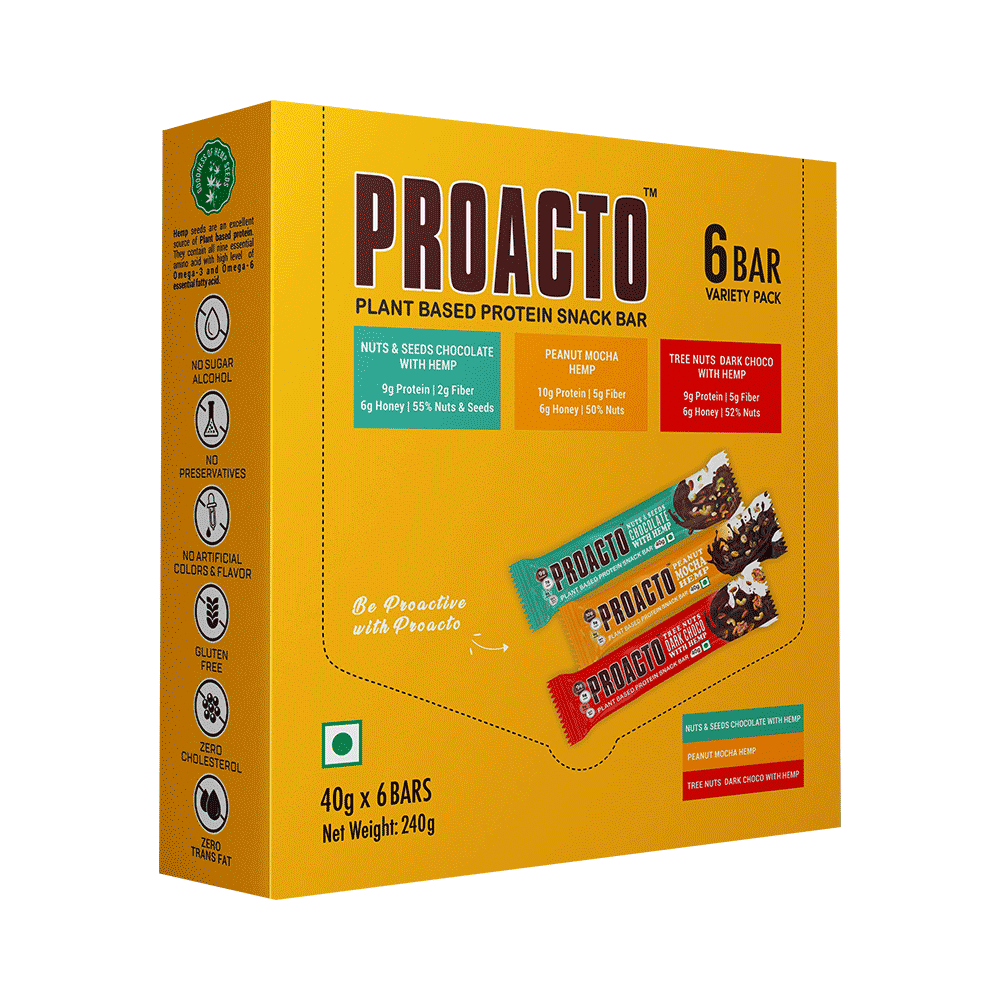Proacto Plant Based Protein Snack Bar (40gm Each) - Image 1