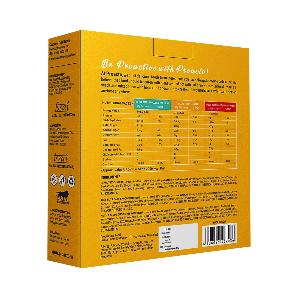 Proacto Plant Based Protein Snack Bar (40gm Each) - Image 2