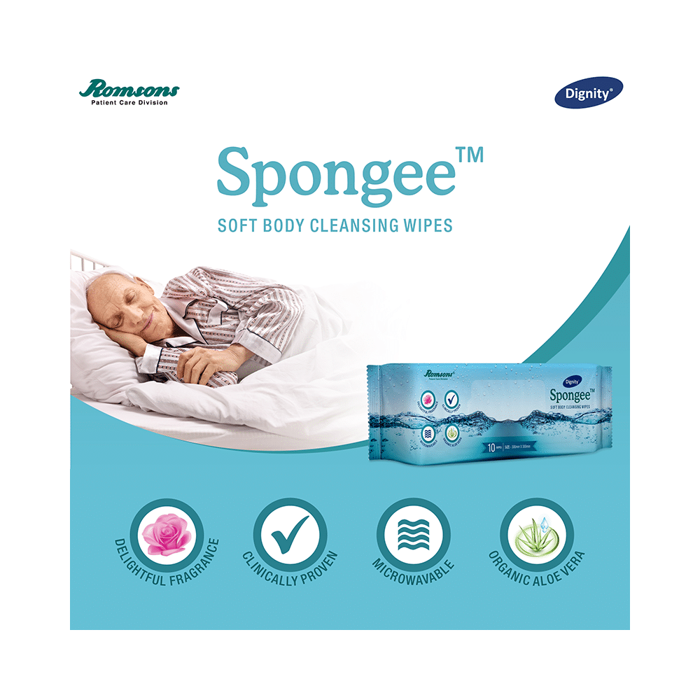 Dignity Spongee Soft Body Cleansing Wipes (10 Each) 300mm x 300mm - Image 3