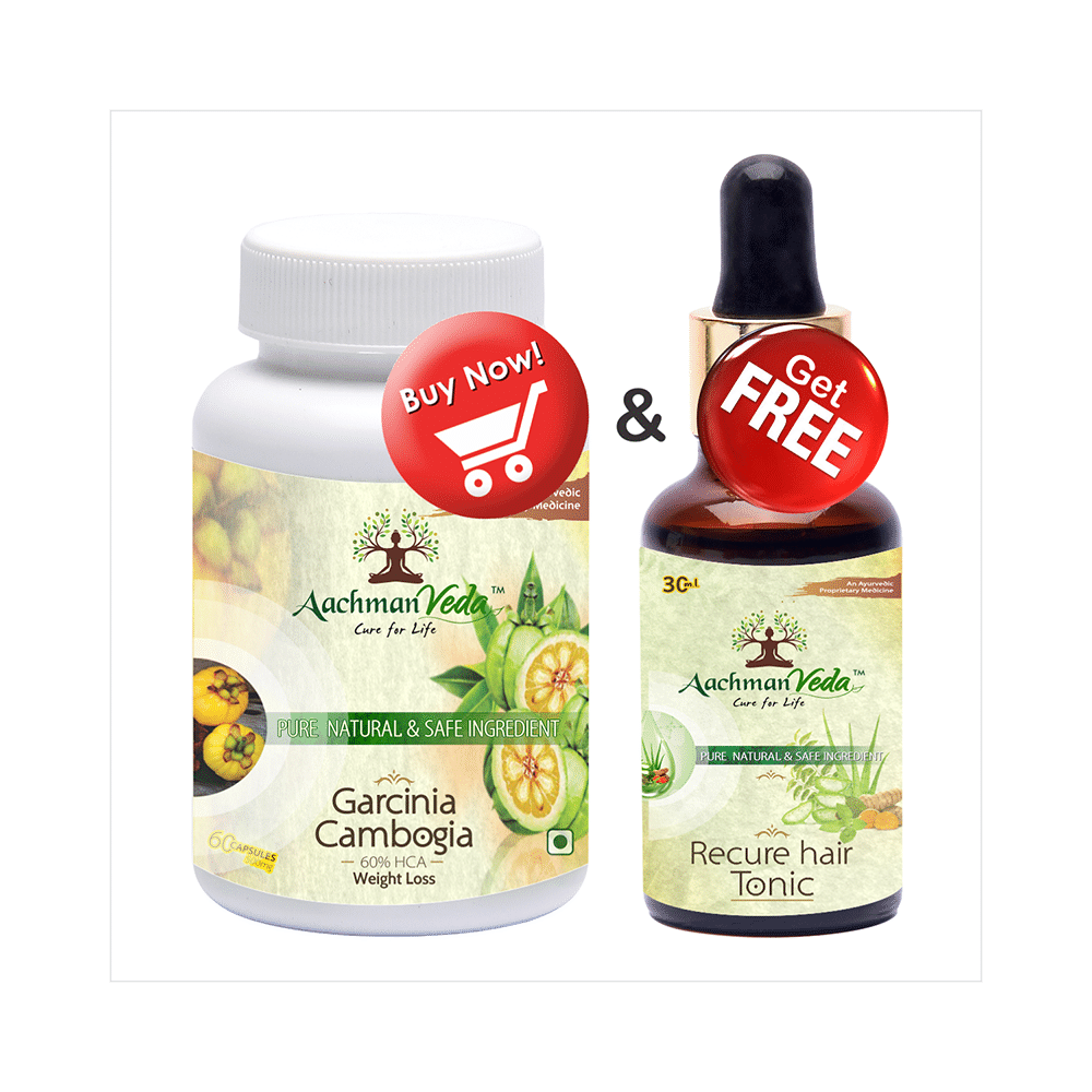 Aachman Veda Garcinia Cambogia Capsule with Aachman Veda Recure Hair Tonic 30ml Free - Image 4