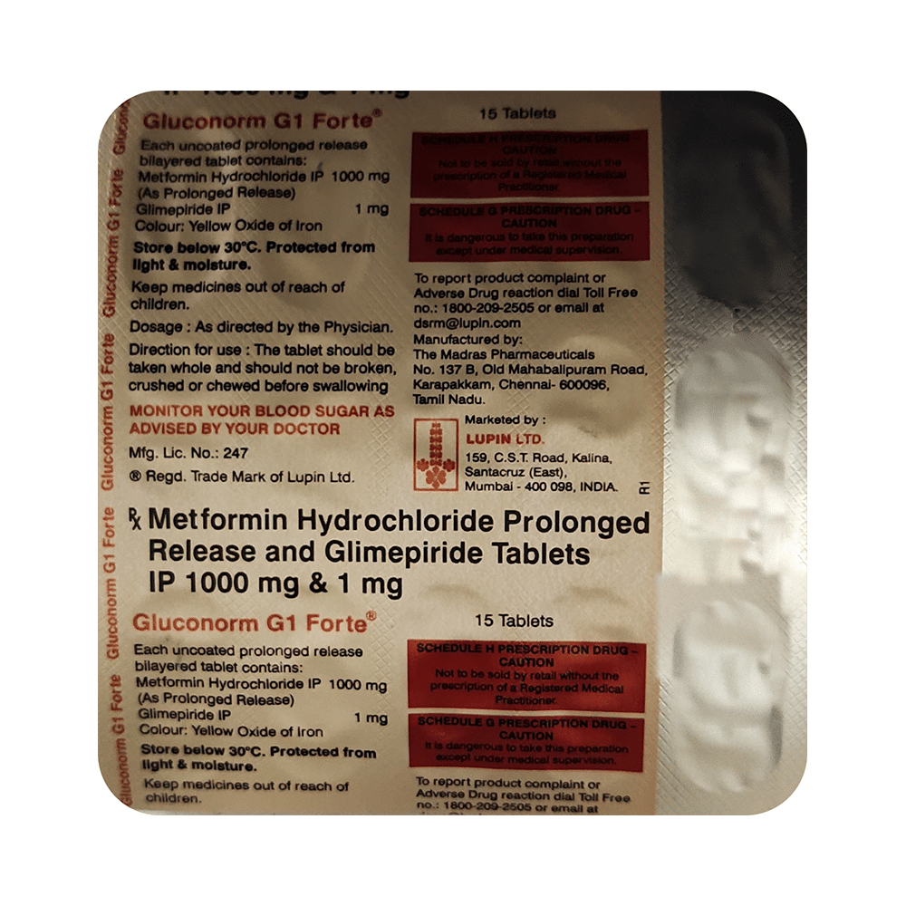 Gluconorm-G 1 Forte Tablet PR - Image 4