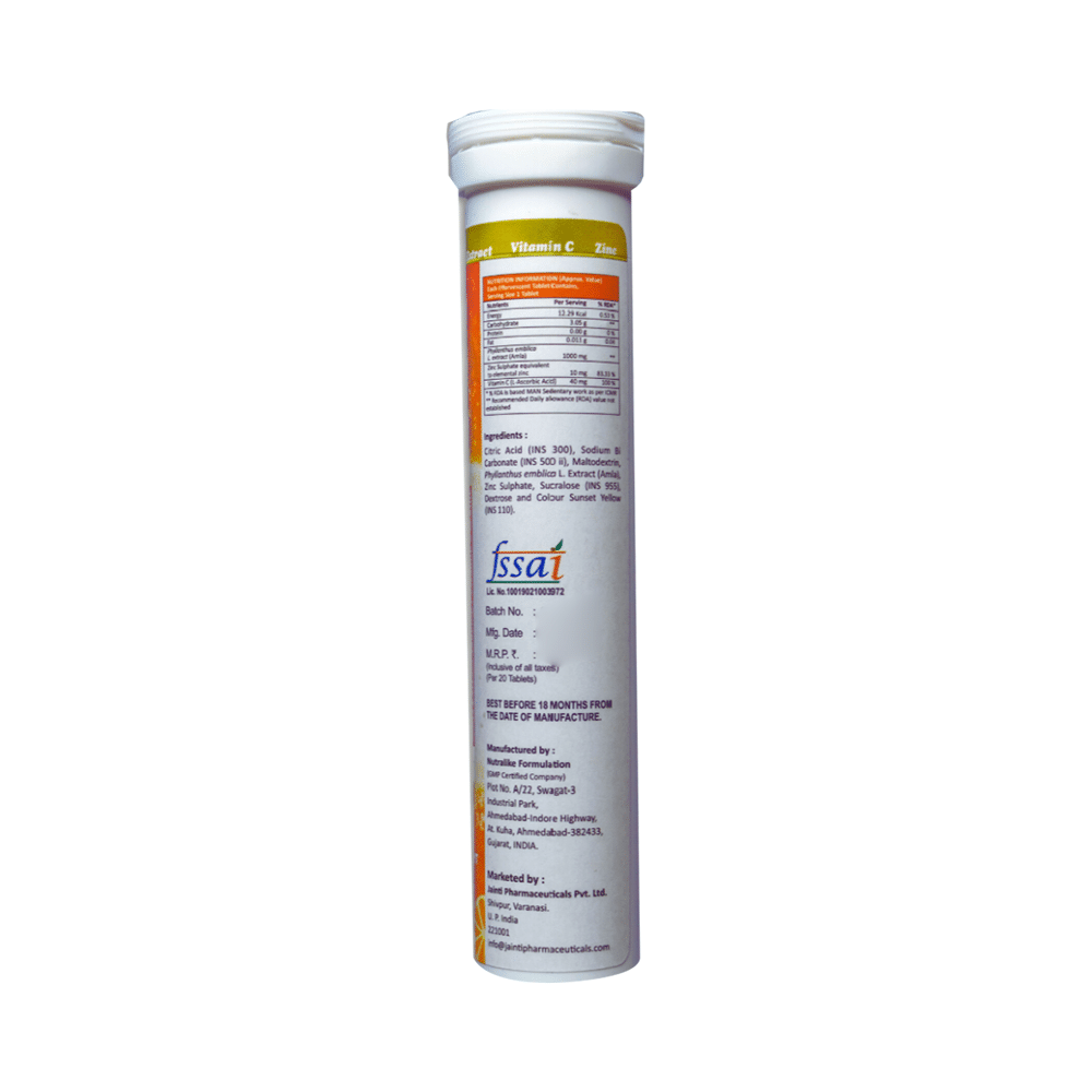 Fitzzi Amla Extract 1000mg, Vitamin C & Zinc Effervescent Tablet - Image 2