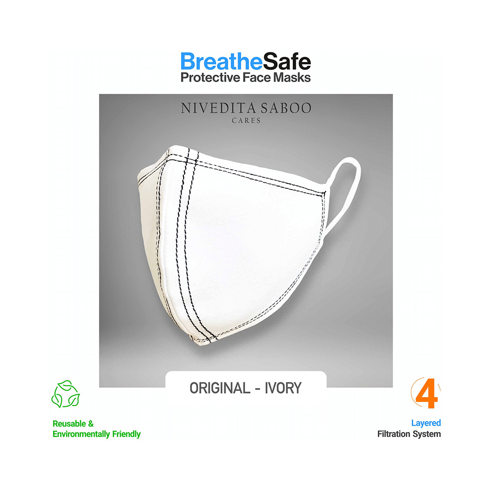 Nivedita Saboo Cares Medium Original-Ivory BreathSafe Protective Reusable Face Mask - Image 2