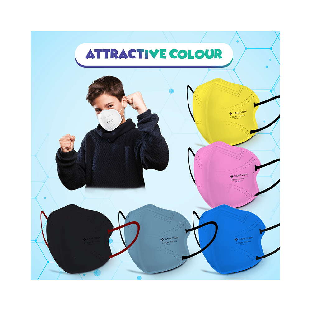 Care View Kids N95 Face Mask with 5 Layered Filtration DRDO SITRA BIS ISI Certified Mask Multicolor - Image 6
