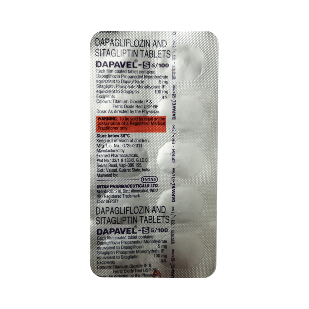 Dapavel S 5mg/100mg Tablet - Image 1