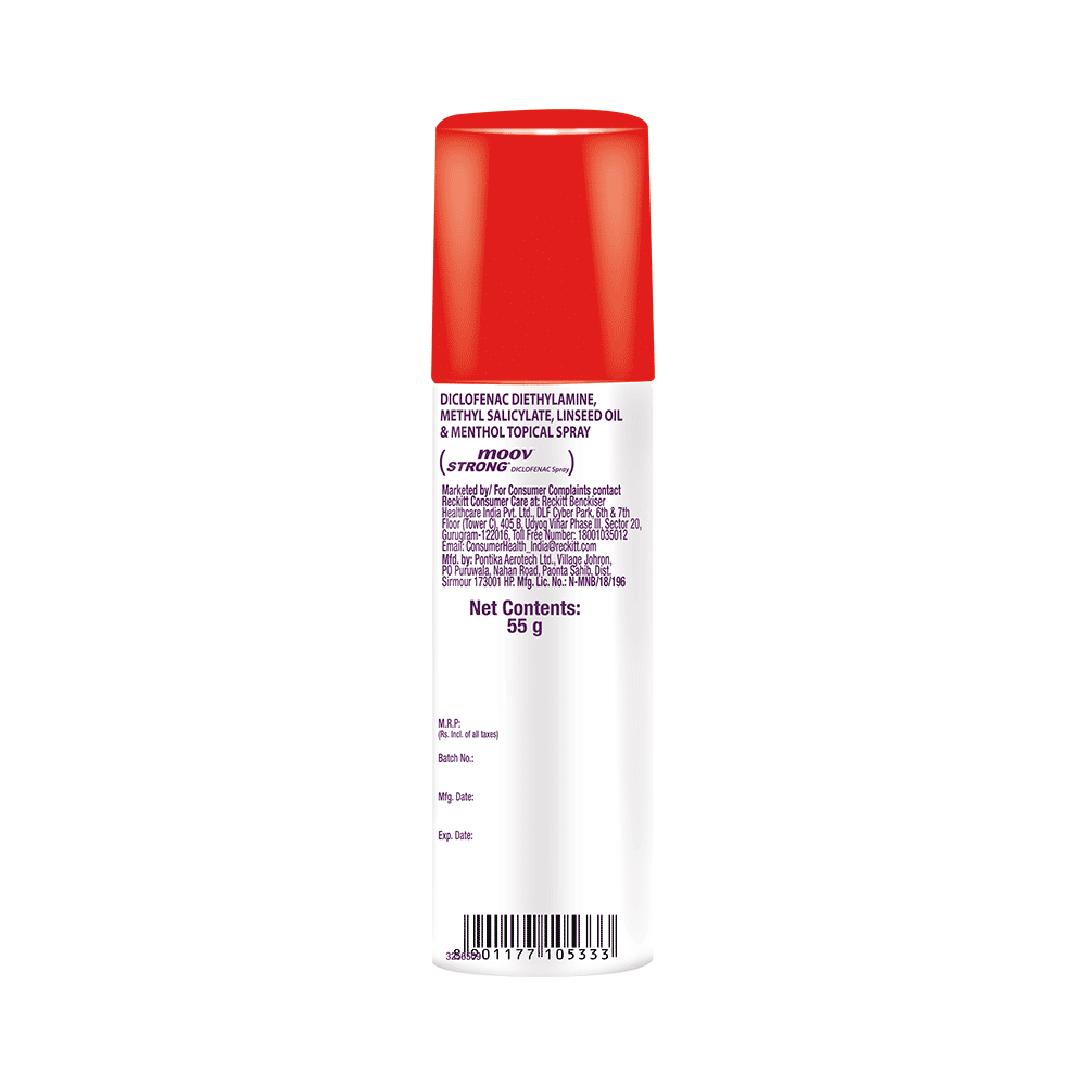 Moov Red Strong Diclofenac Pain Relief Spray |  For Joint Pain, Backache, Muscle Stiffness & Swelling - Image 3