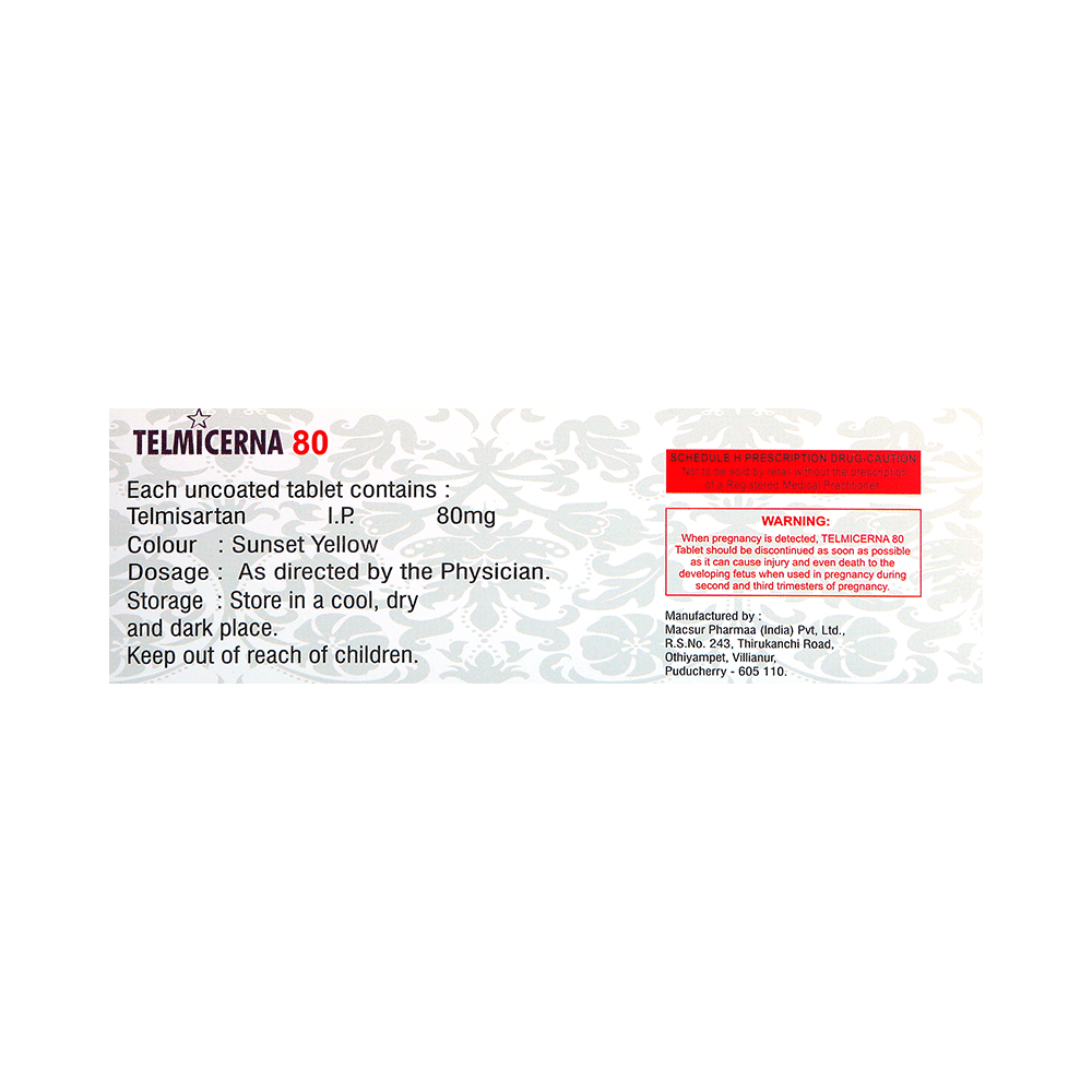 Telmicerna 80 Tablet - Image 2