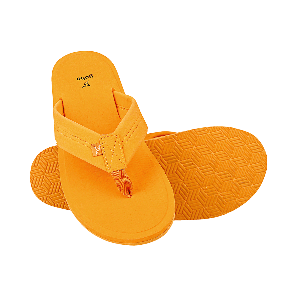 Yoho Lifestyle Doctor Ortho Soft Comfortable and Stylish Flip Flop Slippers for Women Mango Yellow 6 - Image 1