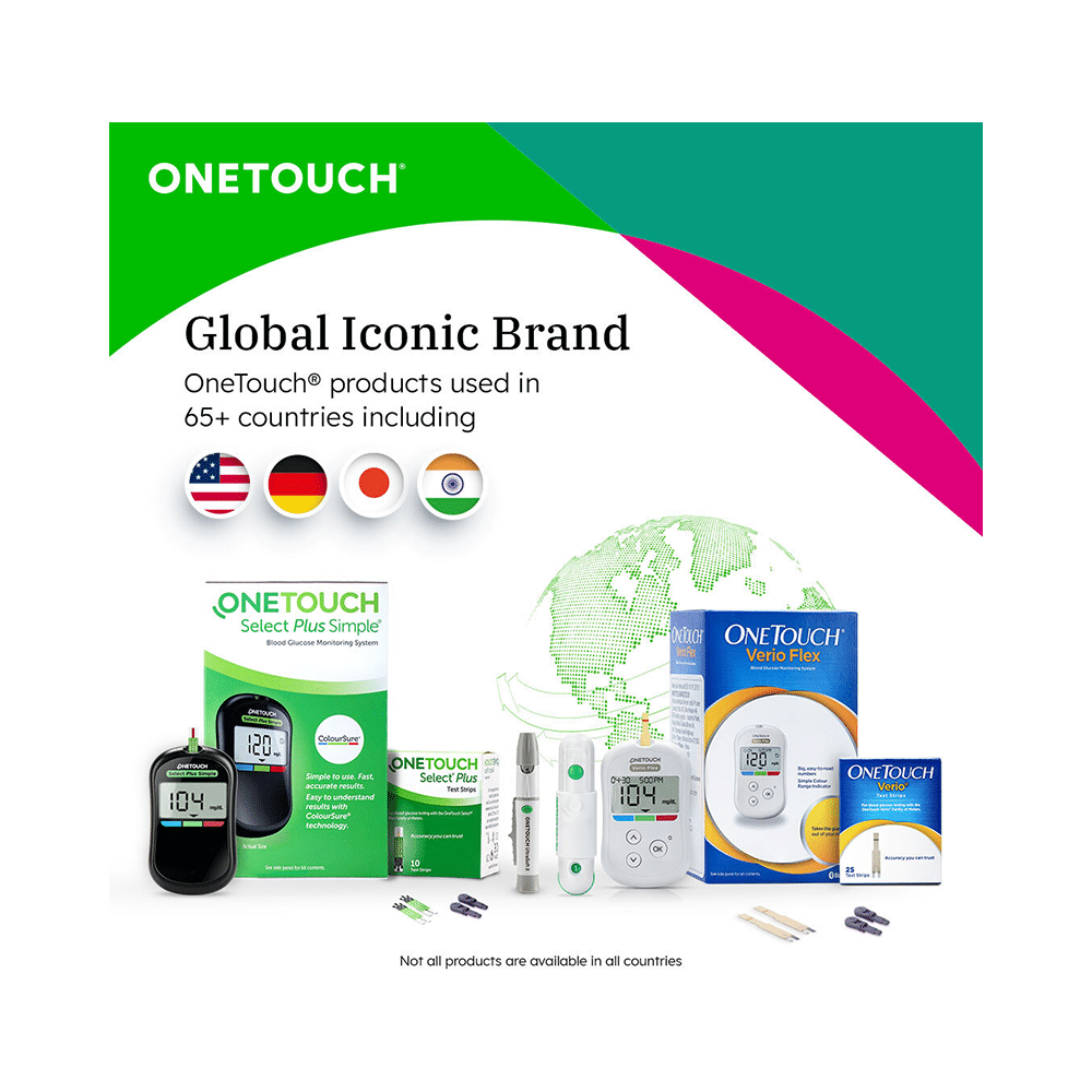 OneTouch Combo Pack of erio Flex Glucometer (Box of 10 Test strips Free), Verio Test Strip (Only Strips) & Delica Plus Lancets (Only Lancets) 30G - Image 8
