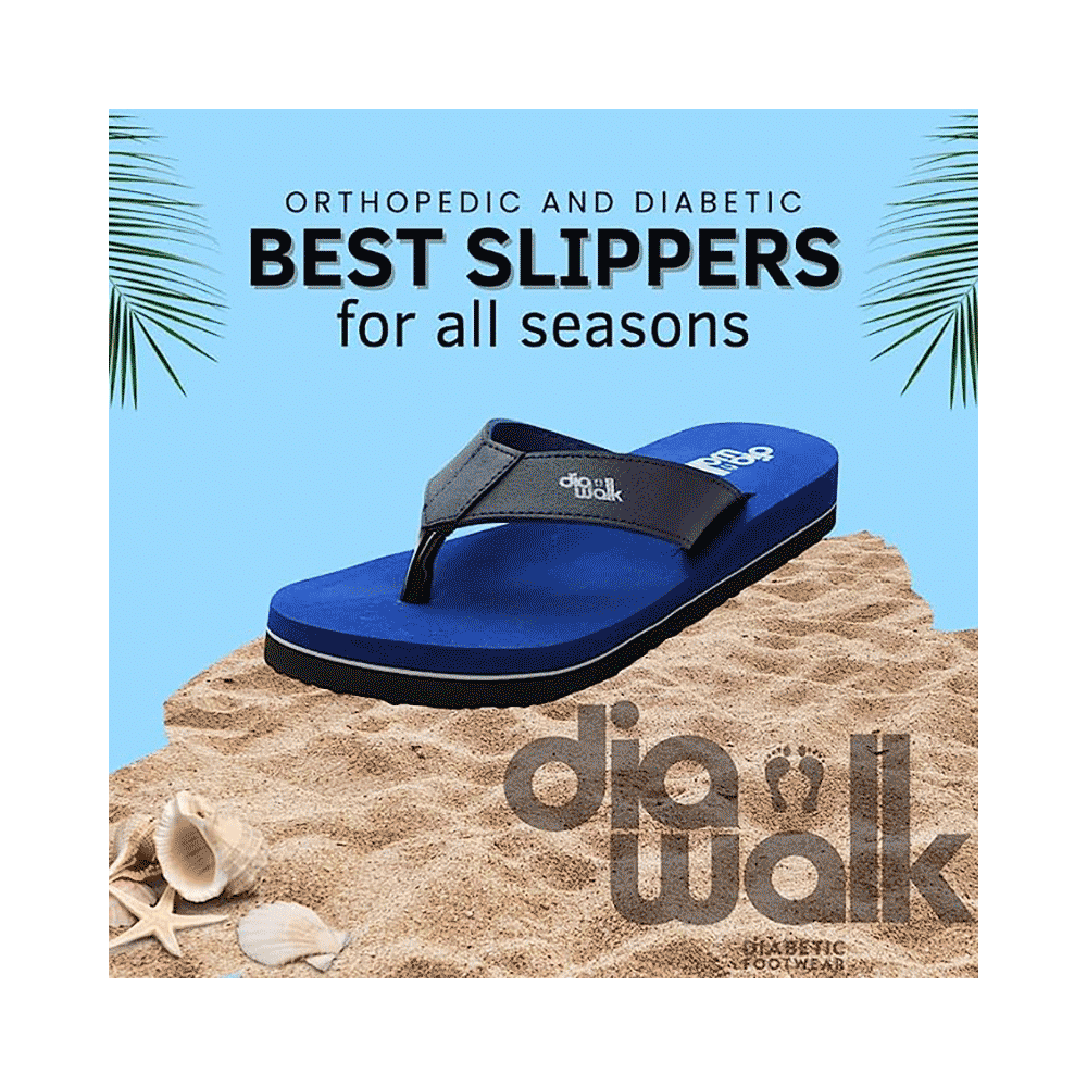 Diawalk DPM 001 Doctor Soft Orthopedic & Diabetic Flip-Flops Slippers For Men Blue 9 - Image 2