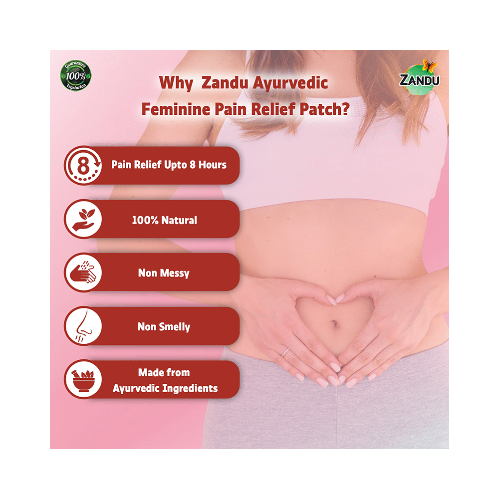 Zandu Ayurvedic Feminine Pain Relief Patch - Image 6