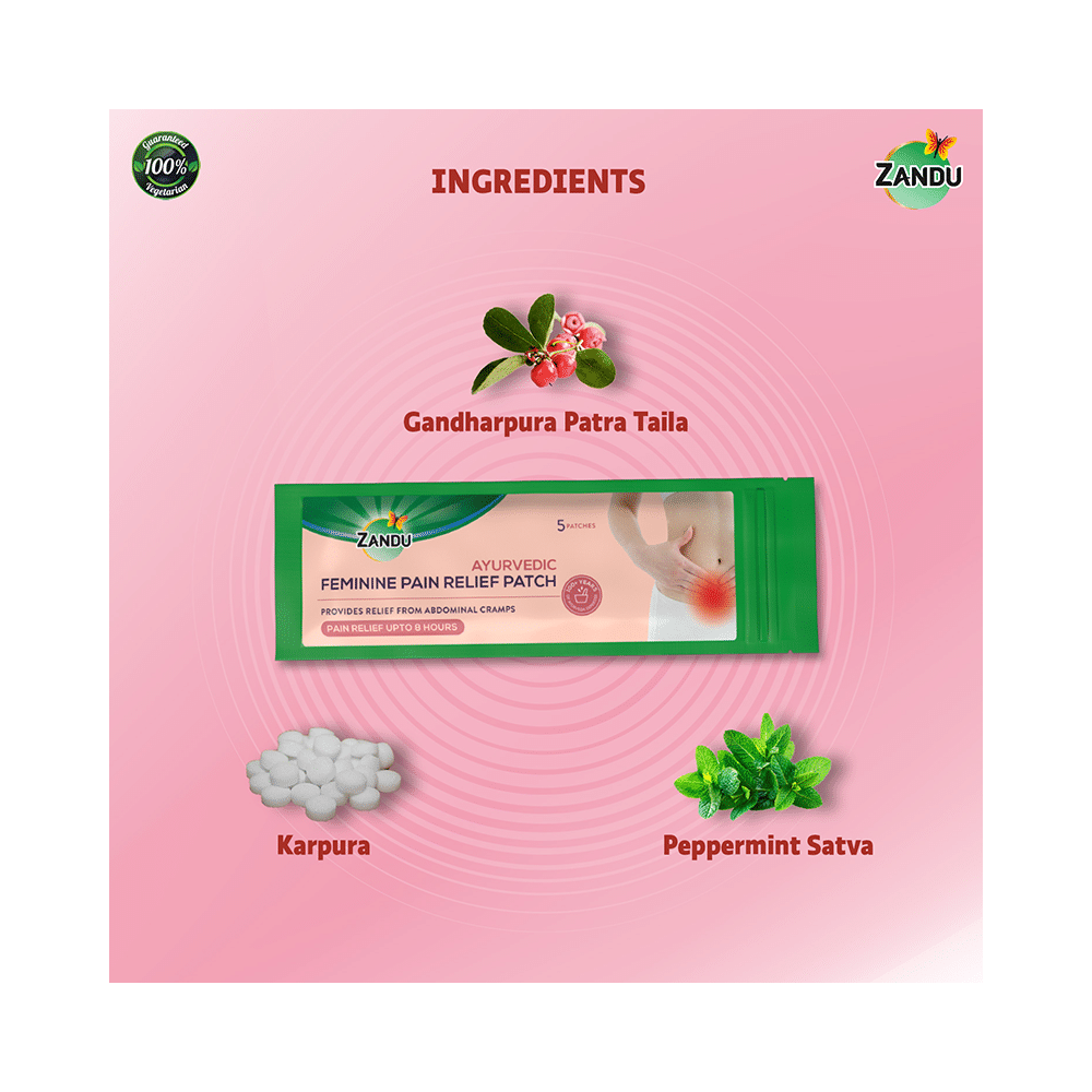 Zandu Ayurvedic Feminine Pain Relief Patch - Image 5