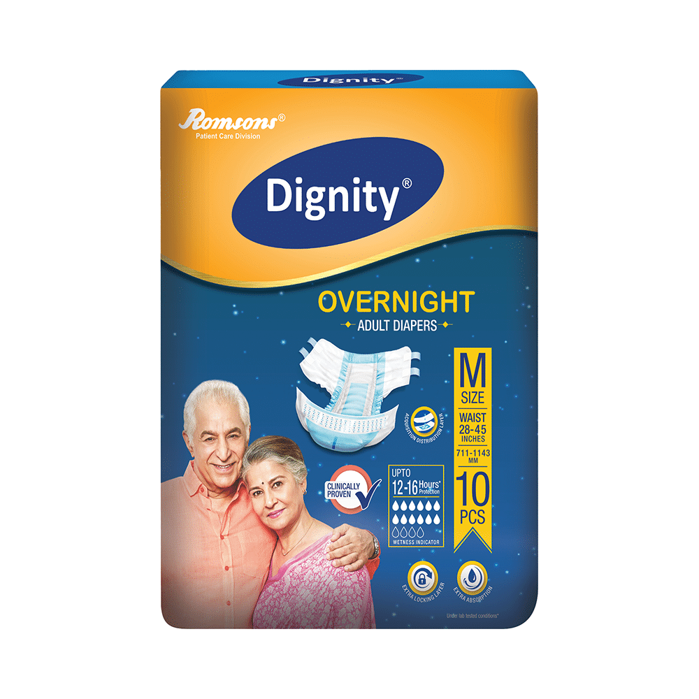 Dignity Overnight Adult Diaper (10 Each) Medium - Image 2
