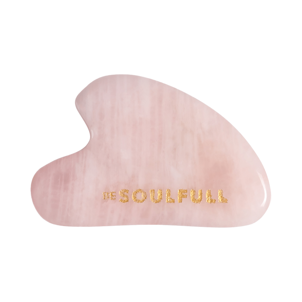 Be Soulfull Natural Rose Quartz Gua Sha Face Massaging Stone