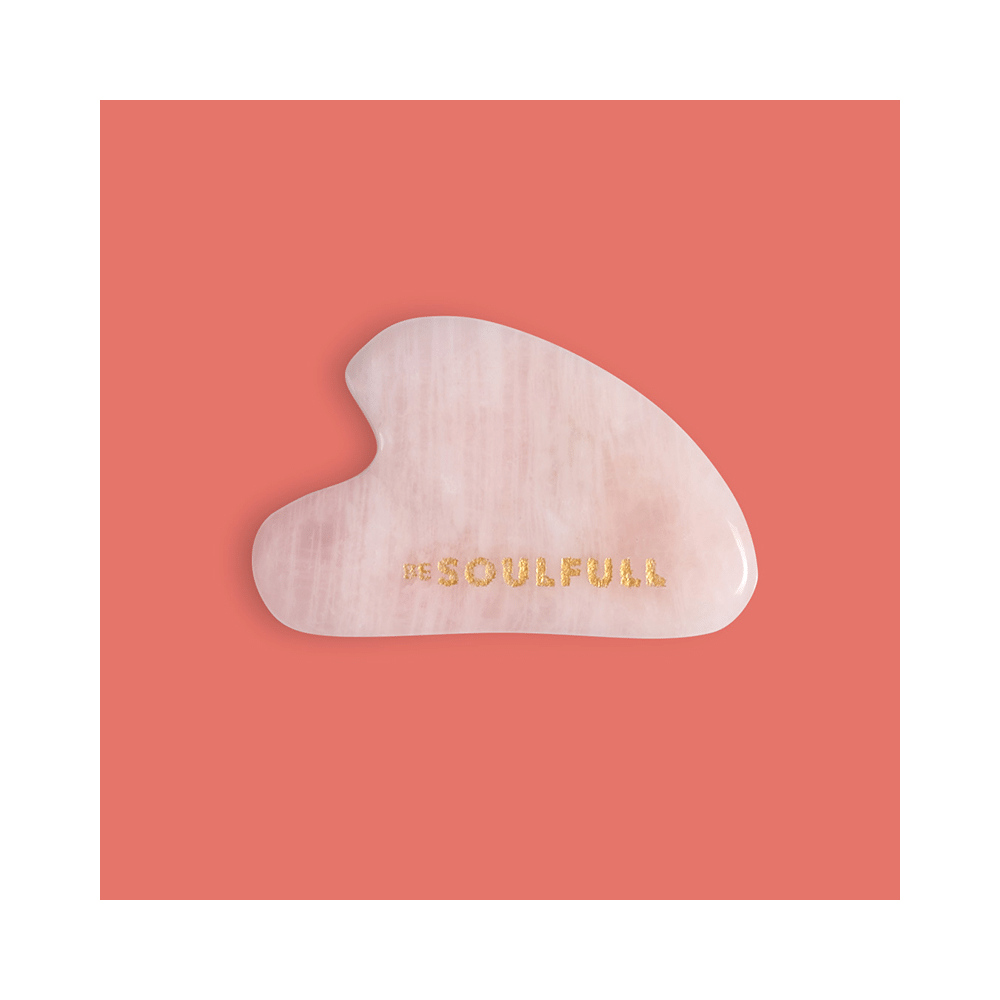 Be Soulfull Natural Rose Quartz Gua Sha Face Massaging Stone - Image 2